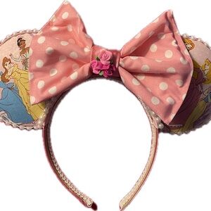 Pink Polka Dot Princess Ears Headband